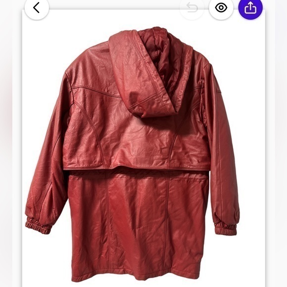 Women’s fashion elements red‎ leather hooded coat size small excellent condition - Picture 8 of 12